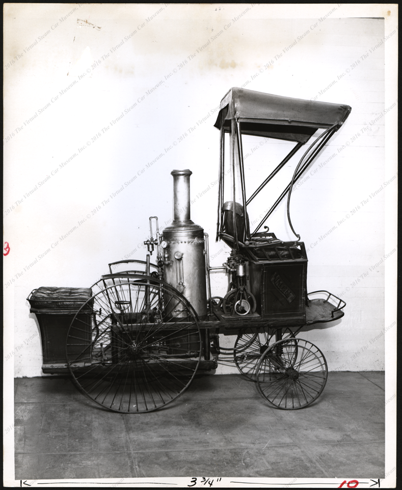 Achille Philion Steam Car, 1887 - 1892, Akron OH Steam Car Press Photograph Kings of the Road Museum
